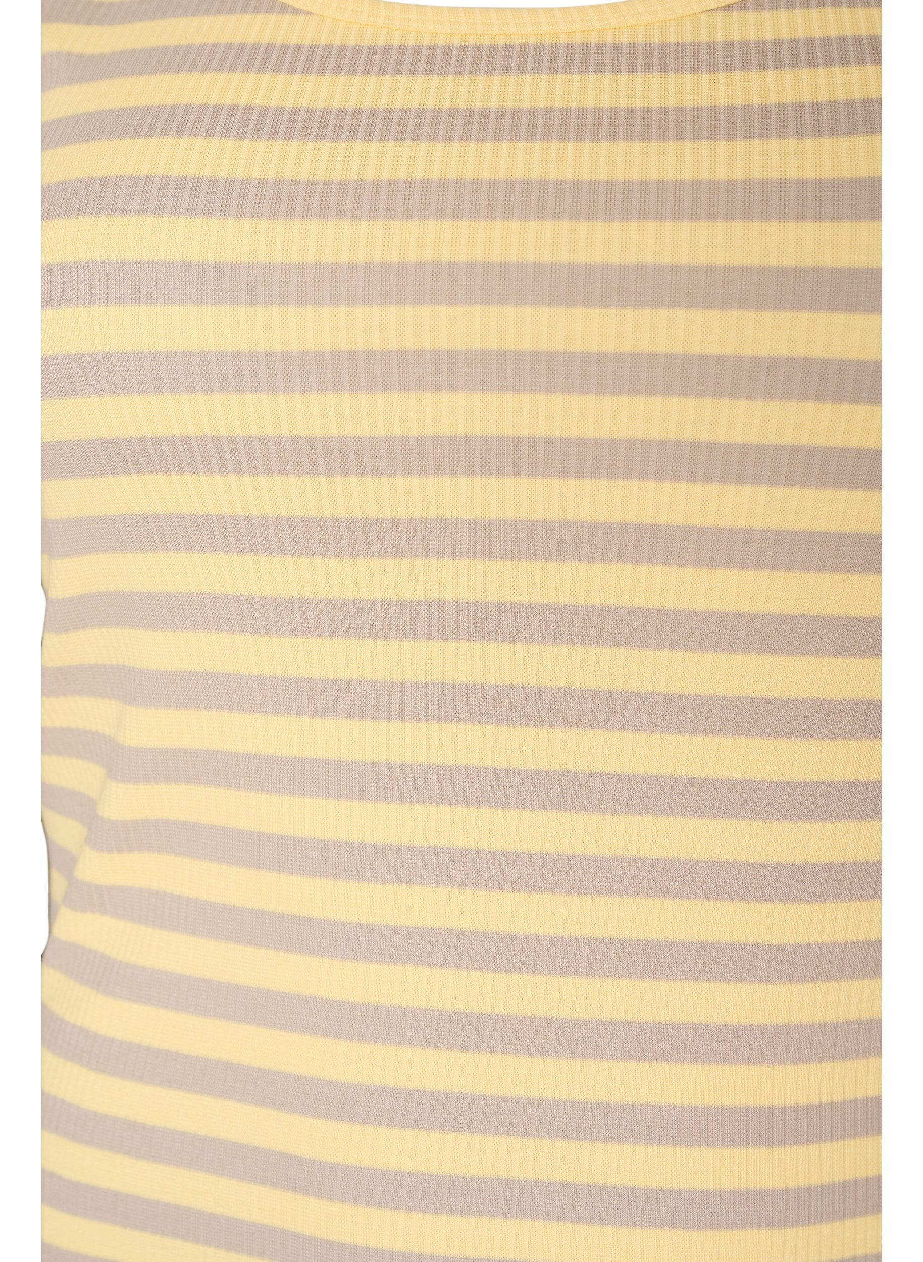 ZizziStribet tanktop med ribstruktur, Gul, Packshot image number 2