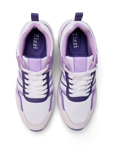 Wide fit sneakers, White Purple, Packshot image number 3