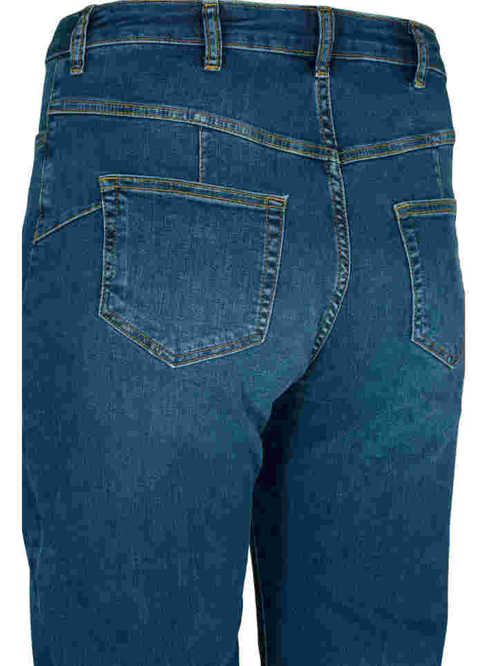 Højtaljede Gemma jeans med push up, Blue denim, Packshot image number 3