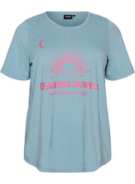 T-shirt med motiv, Bl&aring;