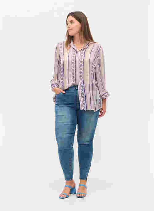 Cropped Amy jeans med lynlås