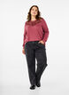 Sweatshirt med blondedetalje, Rose Brown, Model image number 2