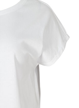 Kortærmet t-shirt i bomuld, Bright White, Packshot image number 2