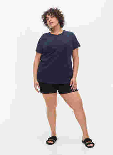 2-pak kortærmet t-shirt i bomuld, Navy B/Reseda, Model image number 2
