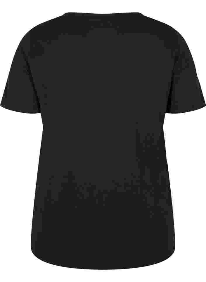 Kortærmet t-shirt med tryk, Black BG, Packshot image number 1