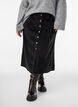 Fl&oslash;jlsnederdel med A-form og knapper, Sort, Model image number 3