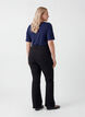 Kort&aelig;rmet v&aelig;vet bluse med rund hals, Bl&aring;, Model image number 2
