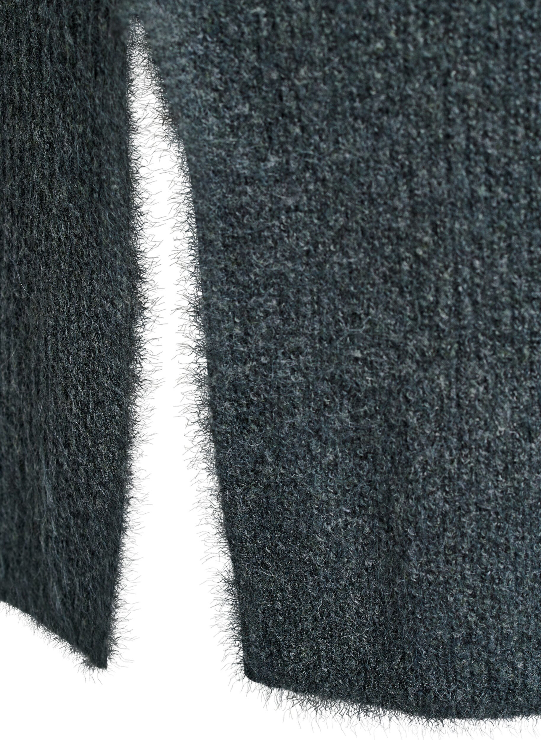 Zizzi Lang strikkjole med h&oslash;j hals, Gr&oslash;n, Packshot image number 3