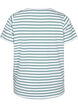Bomulds t-shirt med striber og v-hals, B.White/SeaP.Stripes, Packshot image number 1