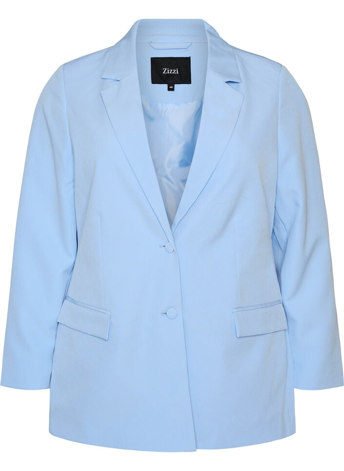 Klassisk blazer med knaplukning, Bl&aring;, Packshot image number 0