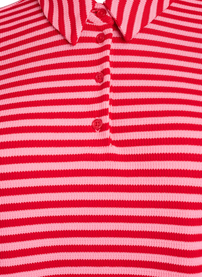 Kortærmet poloshirt med striber, Lyserød, Packshot image number 2