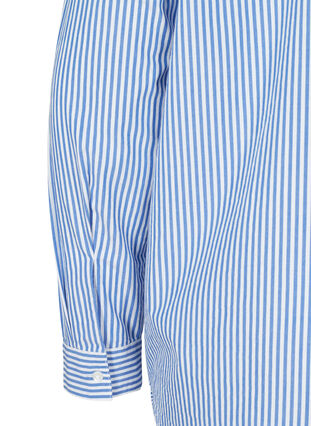 Stribet skjorte i økologisk bomuld, Dazzling Blue Stripe, Packshot image number 3