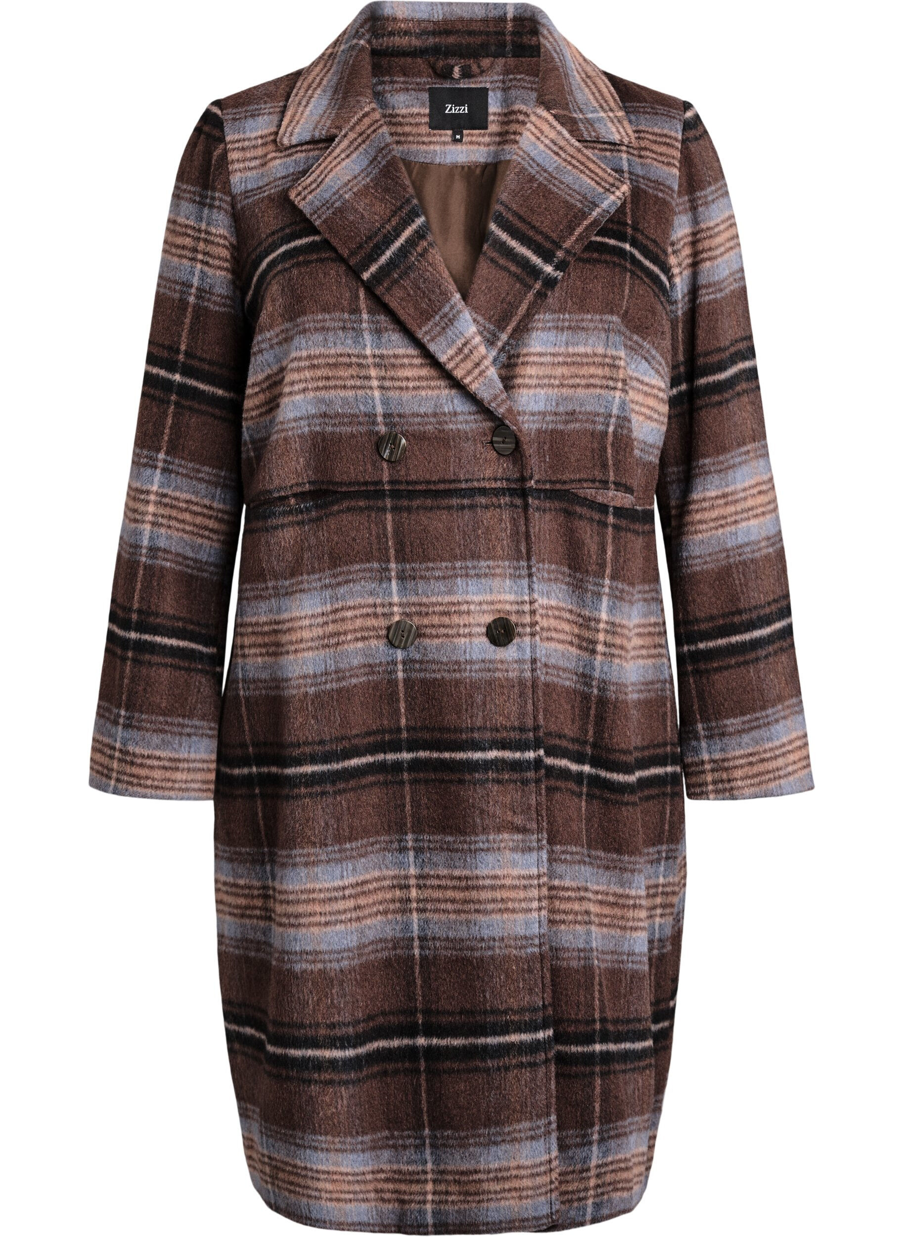 Frakke i b&oslash;rstet kvalitet med tern