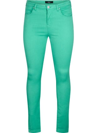 Højtaljede Amy jeans med super slim fit, Holly Green, Packshot image number 0