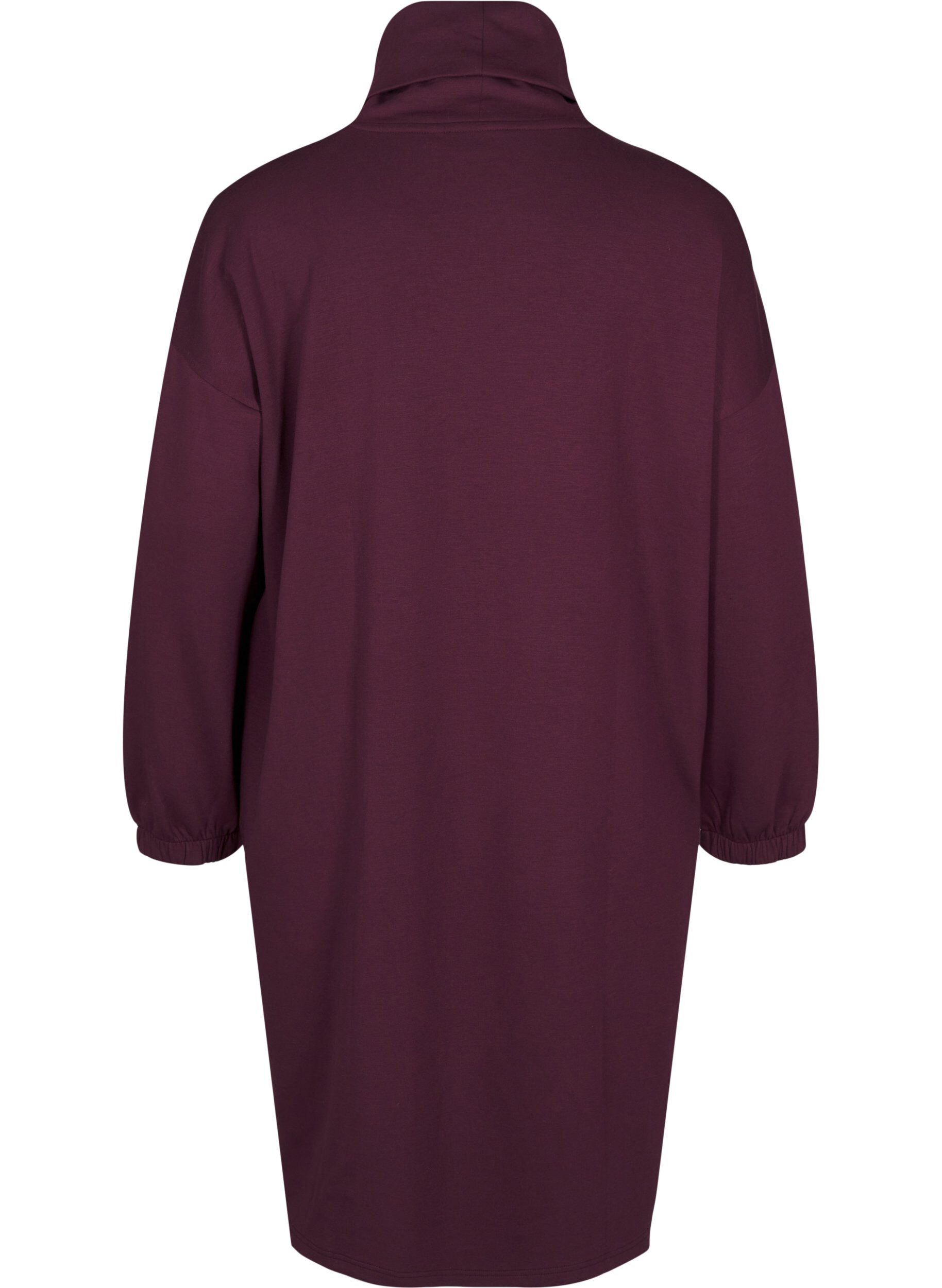 Zizzi A-formet kjole med turtleneck., R&oslash;d, Packshot image number 1