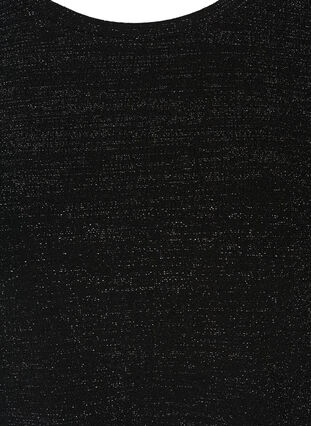 Langærmet bluse med glimmer, Black, Packshot image number 2