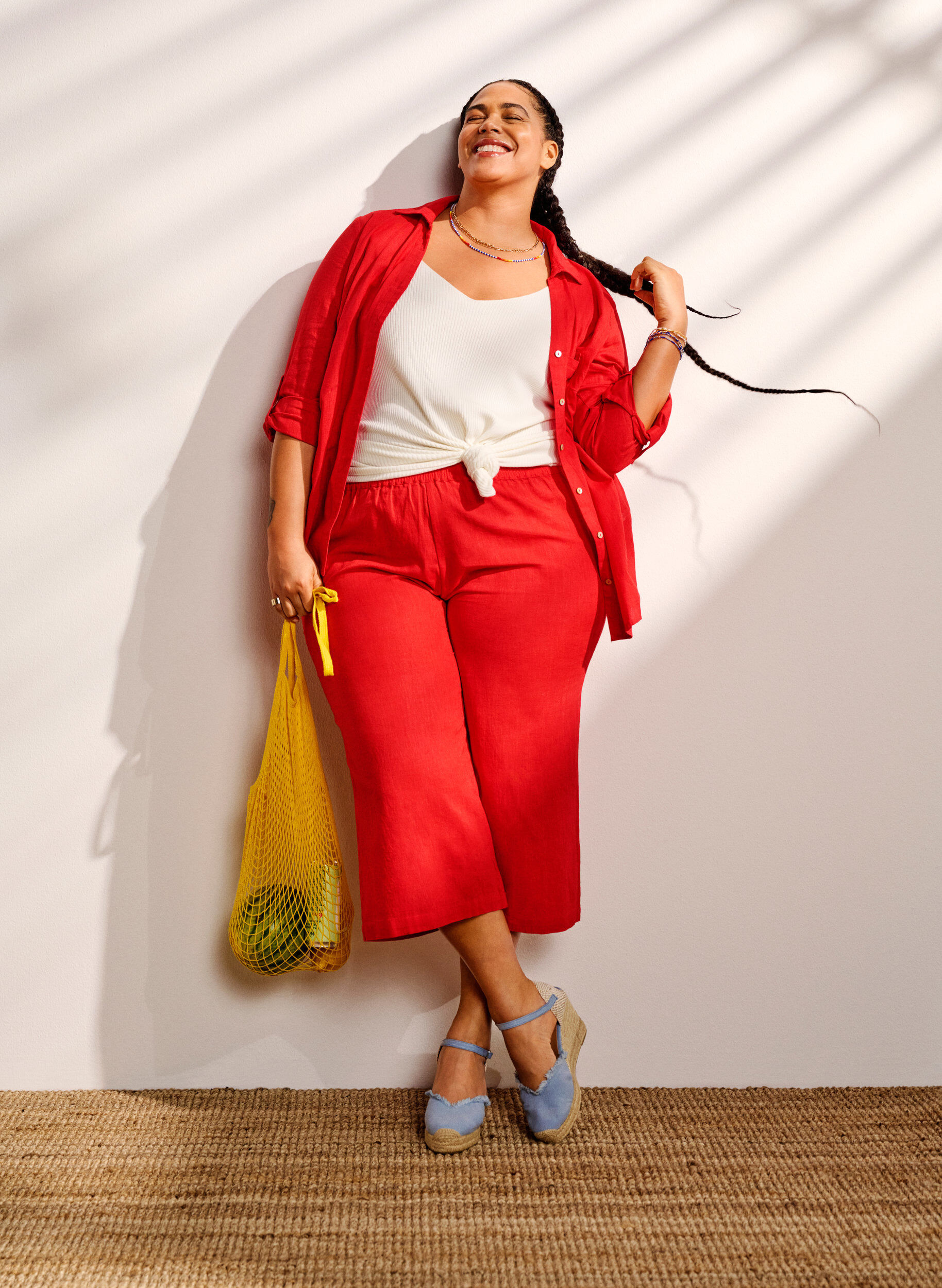 Zizzi Skjortebluse med knaplukning i bomuldsmix med h&oslash;r, Hibiscus, Image image number 0