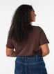 Ensfarvet basis t-shirt i bomuld, Brun, Model image number 2