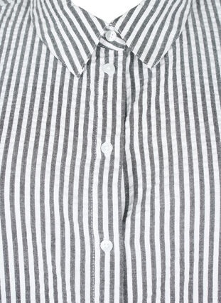 Lang stribet skjorte i bomuld , Black, Packshot image number 2