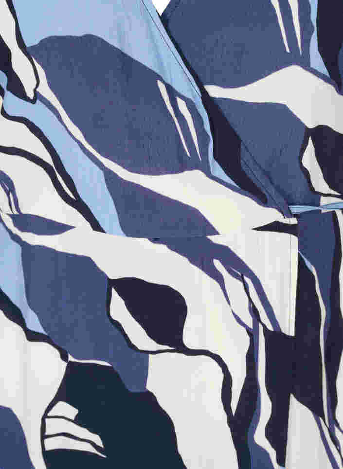 Printet midikjole med wrap , Blue Abstract AOP, Packshot image number 2