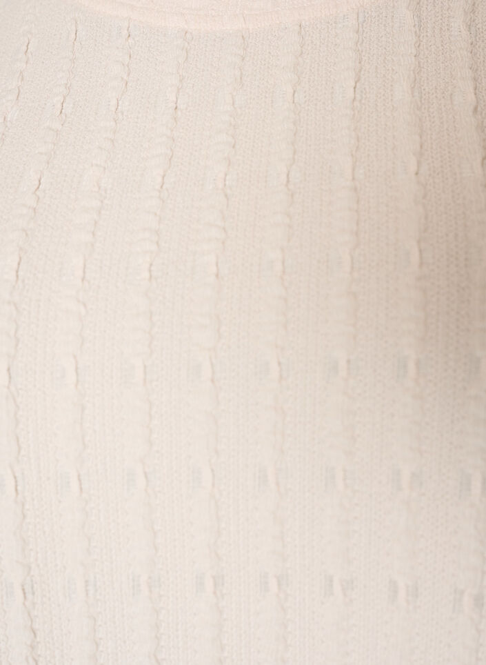Struktureret bluse med fl&aelig;sekant, Vanilla, Packshot image number 2