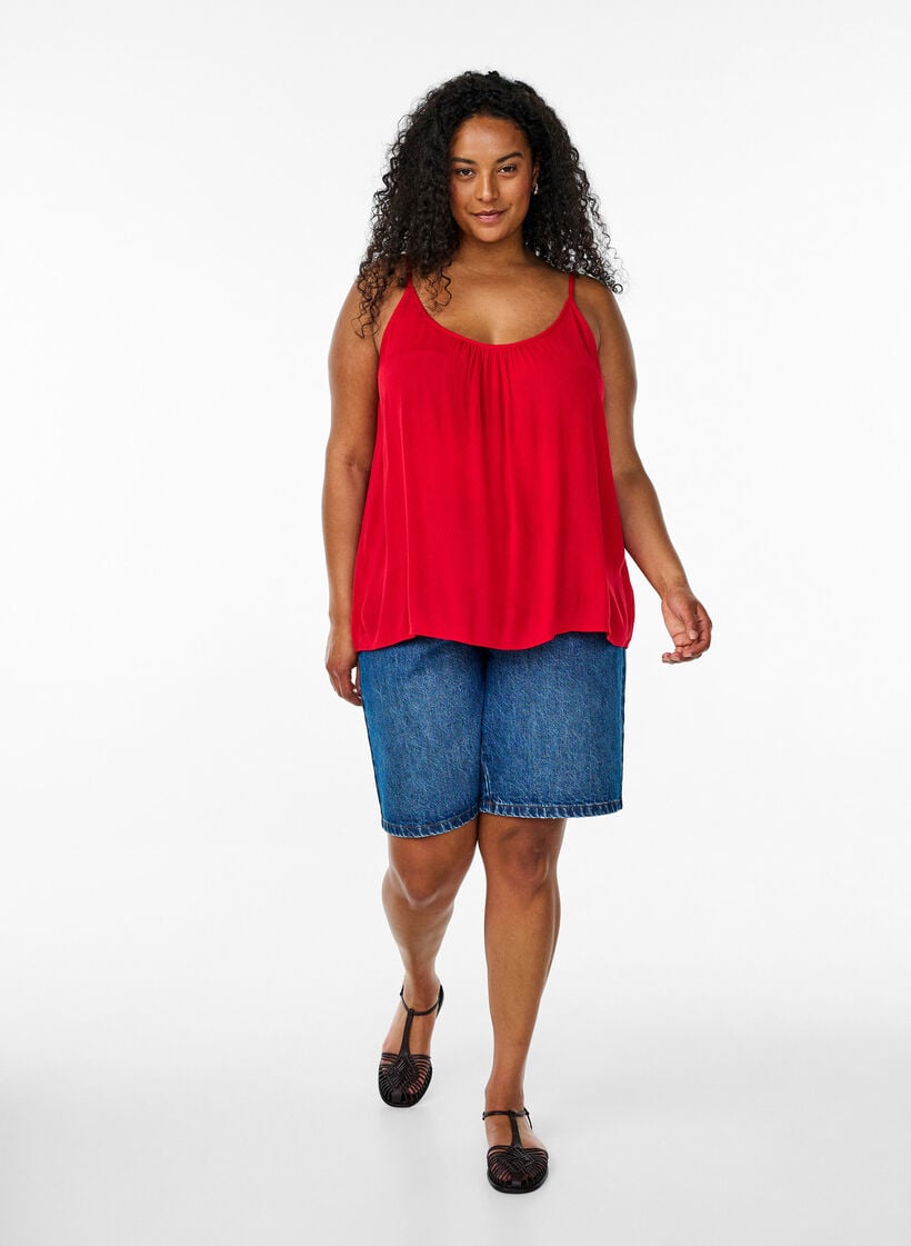 Strop top i viskose, R&oslash;d, Model image number 1