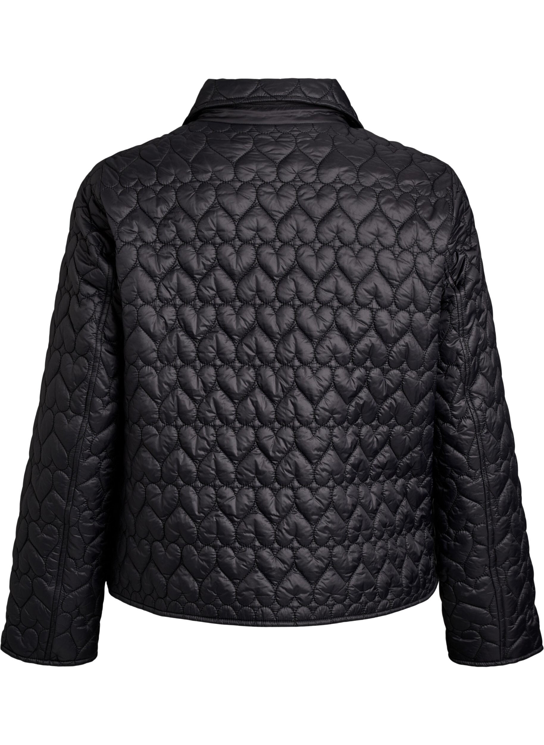 ZizziLet vatteret jakke med dekorativ quiltning, Sort, Packshot image number 1