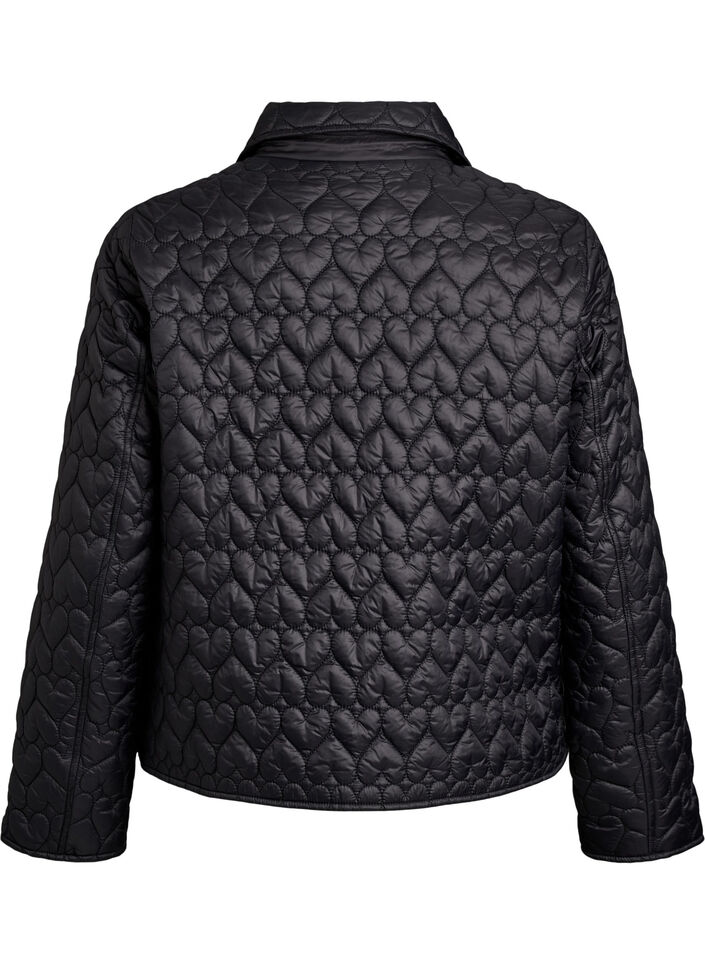Let vatteret jakke med dekorativ quiltning, Sort, Packshot image number 1