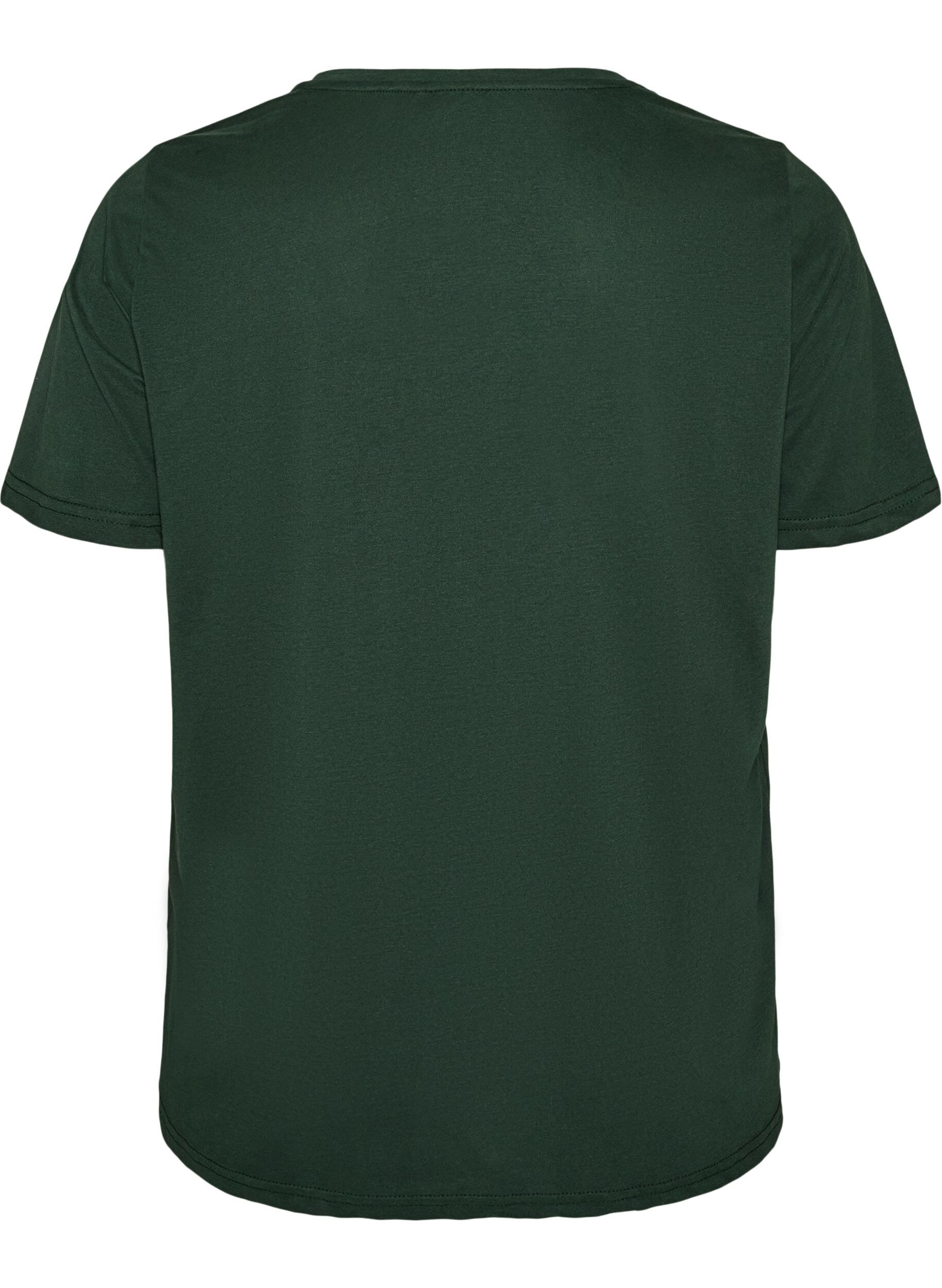 ZizziT-shirt med motiv, Gr&oslash;n, Packshot image number 1