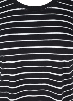 Stribet t-shirt i bomuld, Black/White Stripe, Packshot image number 2