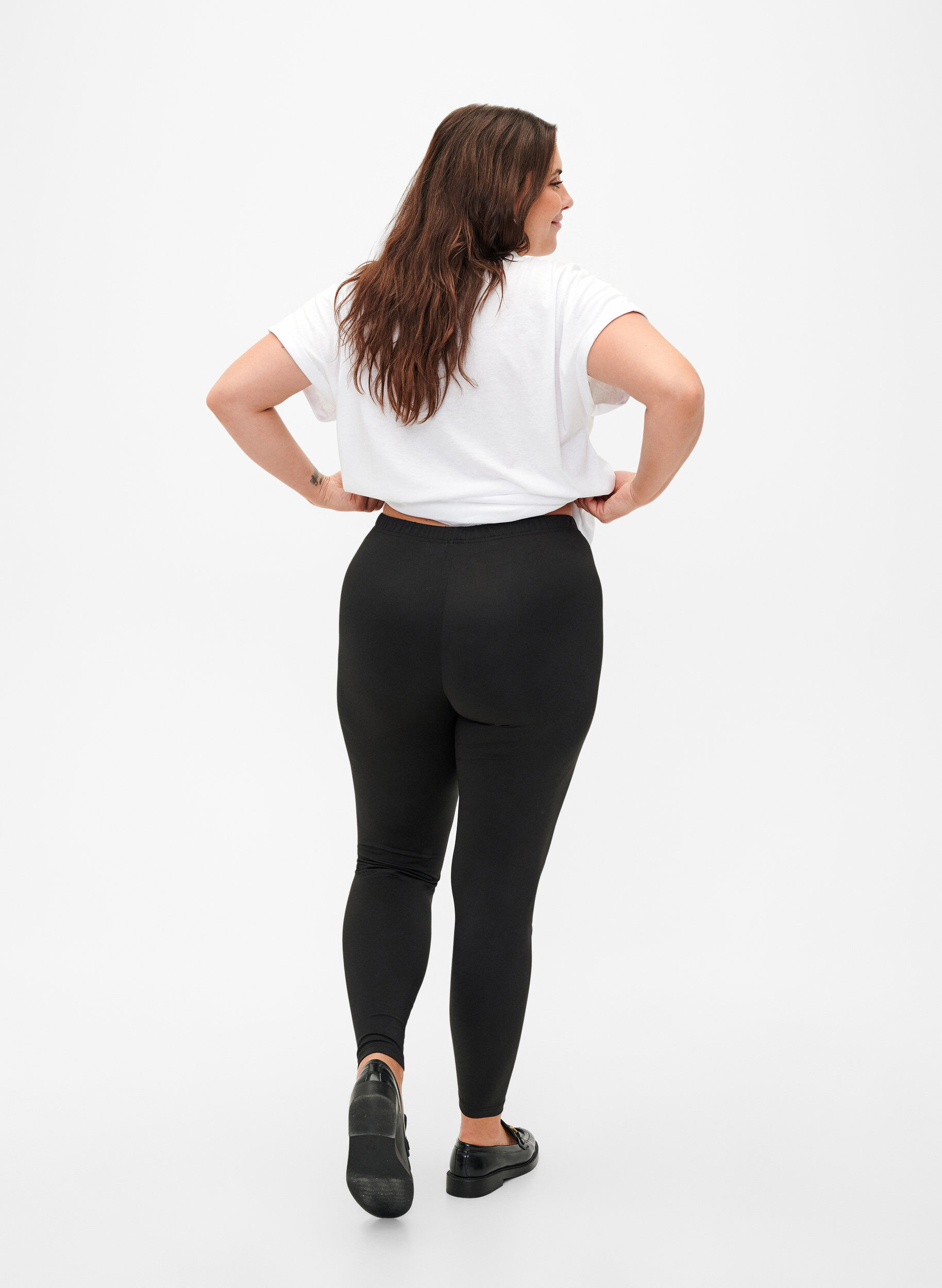 Zizzi 2-pak basis leggings , Sort, Model image number 2