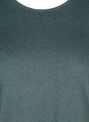 Meleret bluse med rund halsudskæring, Balsam Green Mel, Packshot image number 2