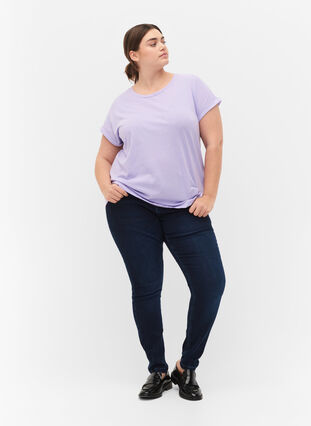 Kortærmet t-shirt i bomuldsblanding, Lavender, Model image number 2