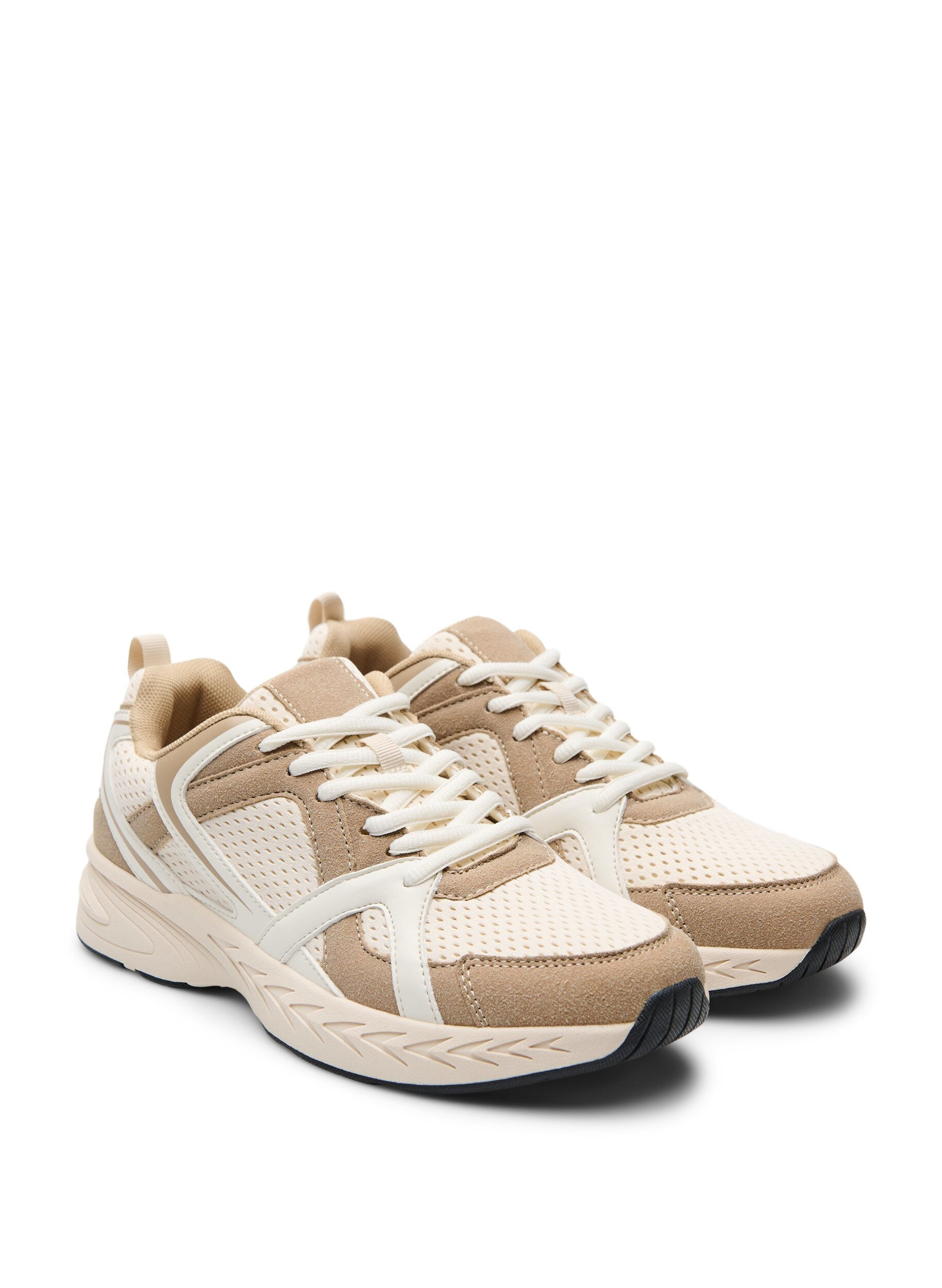 Zizzi Sporty sneakers med mesh, Beige, Packshot image number 1