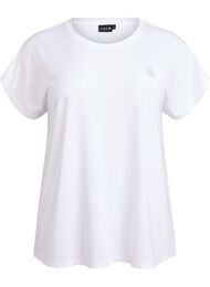 Ensfarvet tr&aelig;nings t-shirt, Hvid