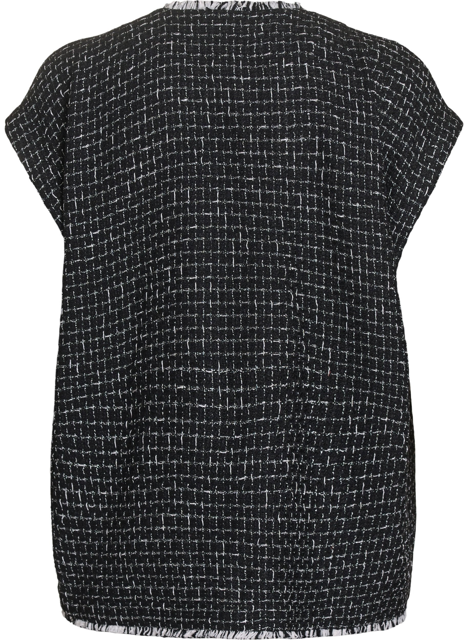 ZizziTernet vest med dekorative knapper, Sort, Packshot image number 1