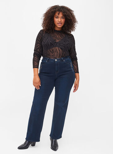 Regular fit Gemma jeans med høj talje, Dark blue, Model image number 0