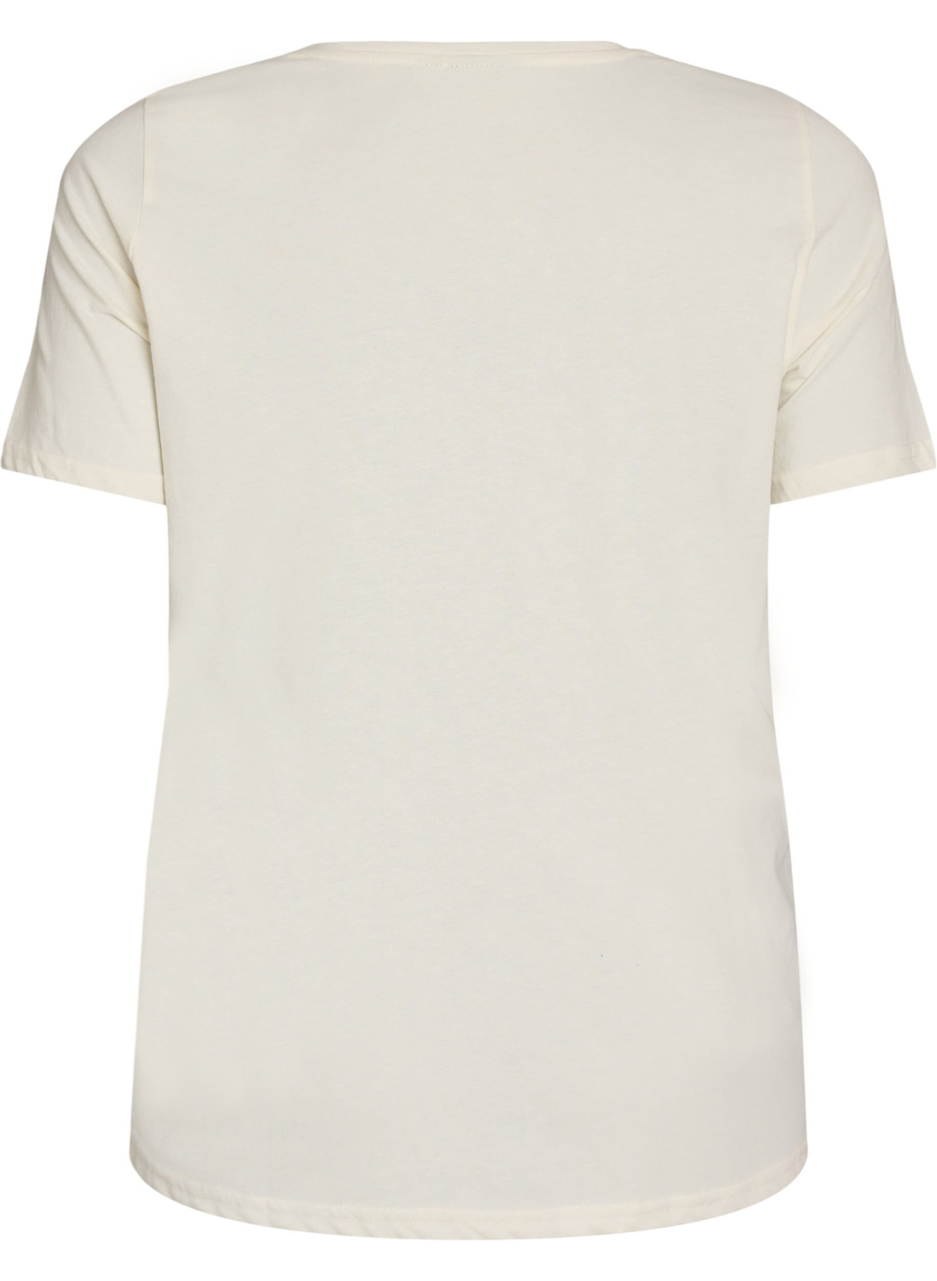 Zizzi T-shirt med motiv, Hvid, Packshot image number 1