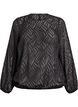 Bluse i chiffon med strukturm&oslash;nster, Sort, Packshot image number 0