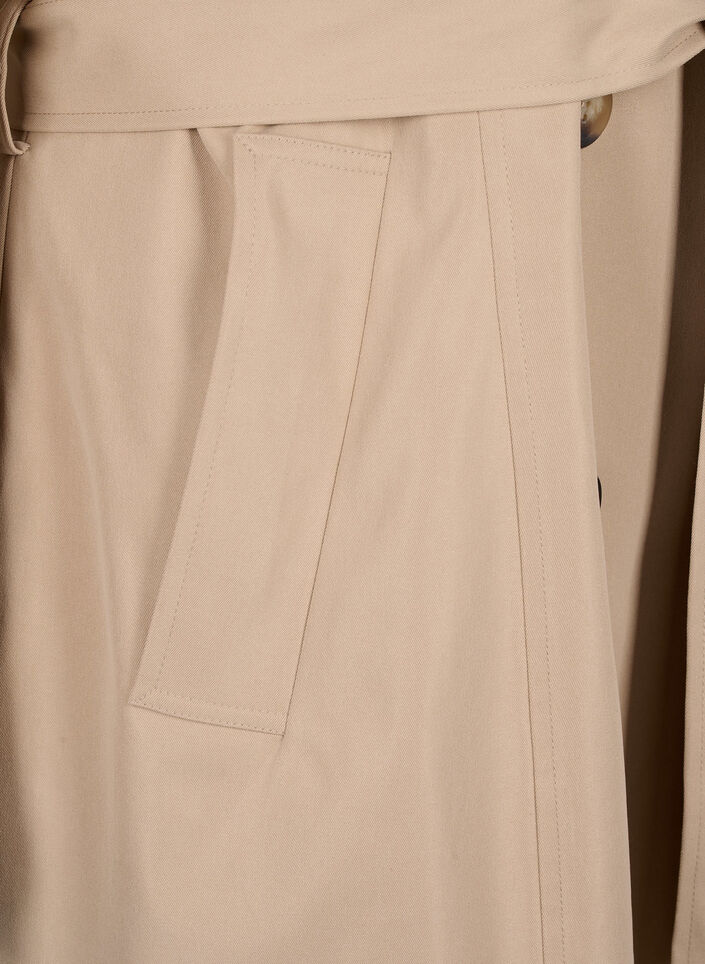 Trenchcoat med lommer og bælte, Nomad, Packshot image number 3