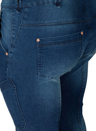 Ekstra slim fit Sanna jeans, Dark blue denim, Packshot image number 3