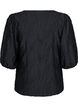 Bluse med tekstur og 3/4 &aelig;rmer, Sort, Packshot image number 1