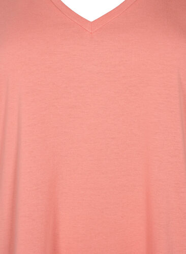 Kortærmet t-shirt med v-udskæring, Bright Coral, Packshot image number 2