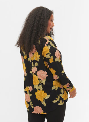 Bluse i viskose med paisleyprint, Scarab Flower, Model image number 1