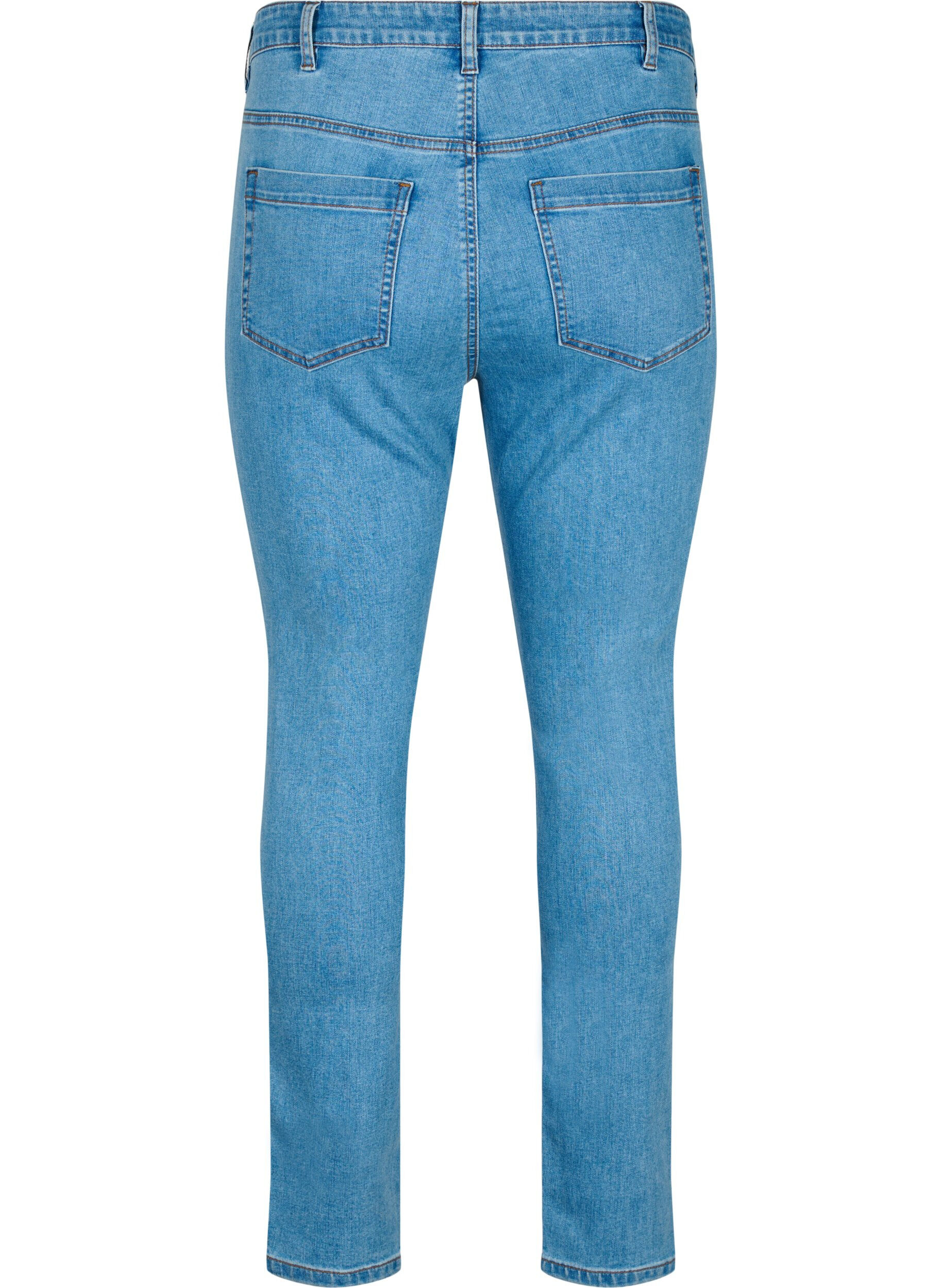 Zizzi Amy jeans med h&oslash;j talje og super slim fit, Bl&aring;, Packshot image number 1