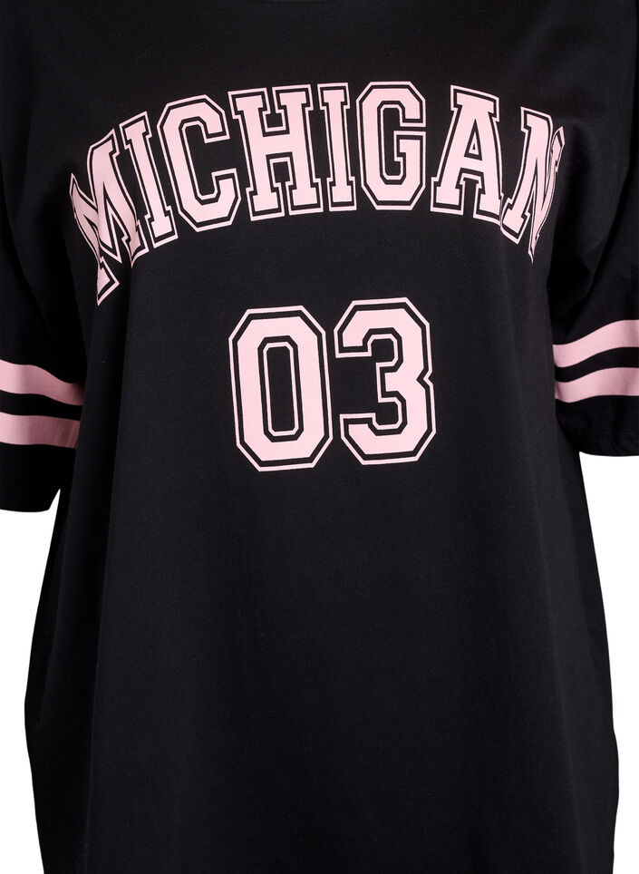 Sporty oversize college t-shirt, Sort, Packshot image number 2