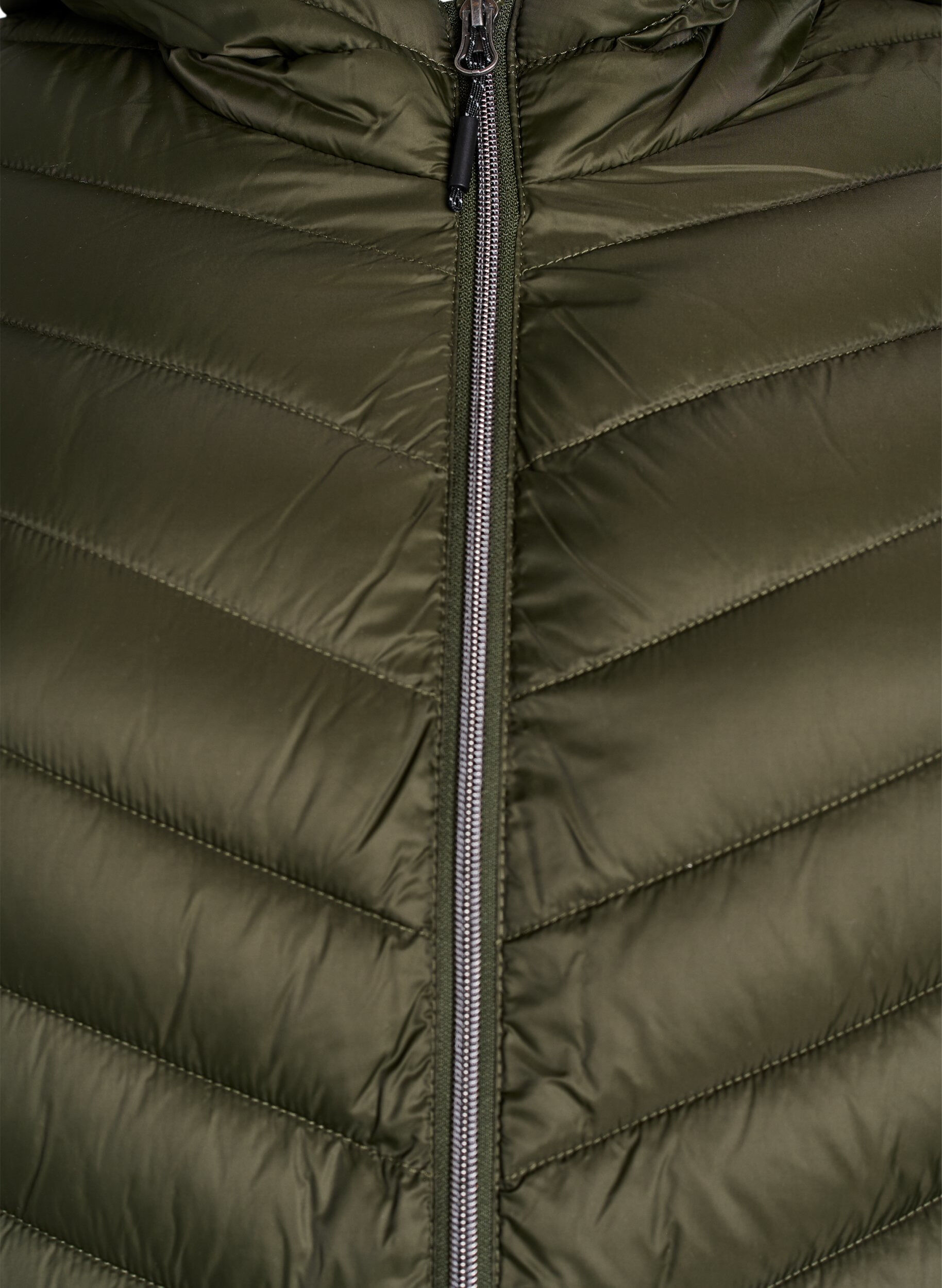 Zizzi Letv&aelig;gts jakke med h&aelig;tte, Gr&oslash;n, Packshot image number 2