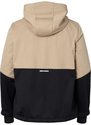 Softshell jakke med color-block, Black Comb, Packshot image number 1