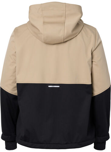 Softshell jakke med color-block, Black Comb, Packshot image number 1
