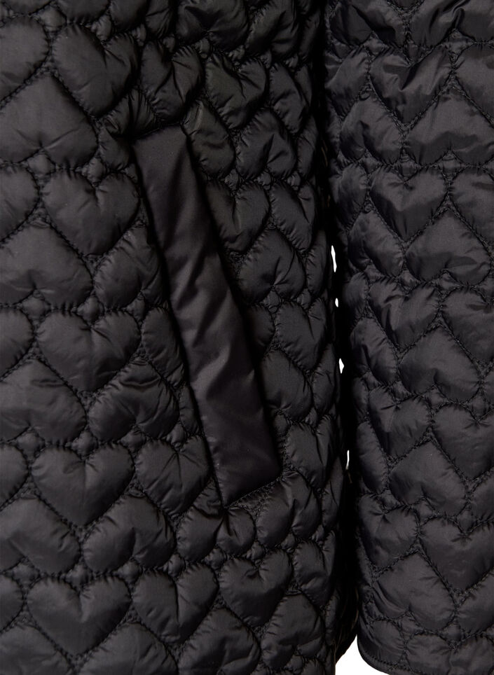 Let vatteret jakke med dekorativ quiltning, Sort, Packshot image number 3